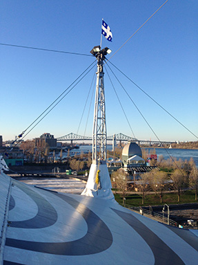 A load cell is installed on Cirque du Soleil's big top tent